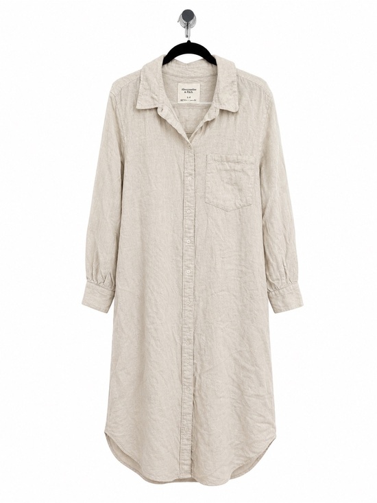 Abercrombie & Fitch Dresses & Skirts - Abercrombie & Fitch Linen Button-Up Dress in Natural